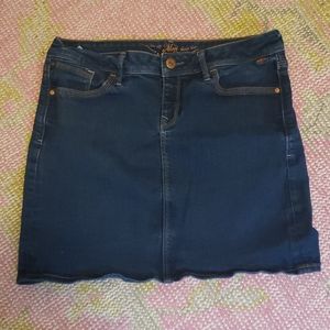 Stretch denim mini skirt